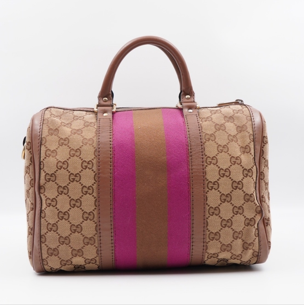 CC68 💖 GUCCI GG Monogram Vintage Web Boston - Picture 3 of 15